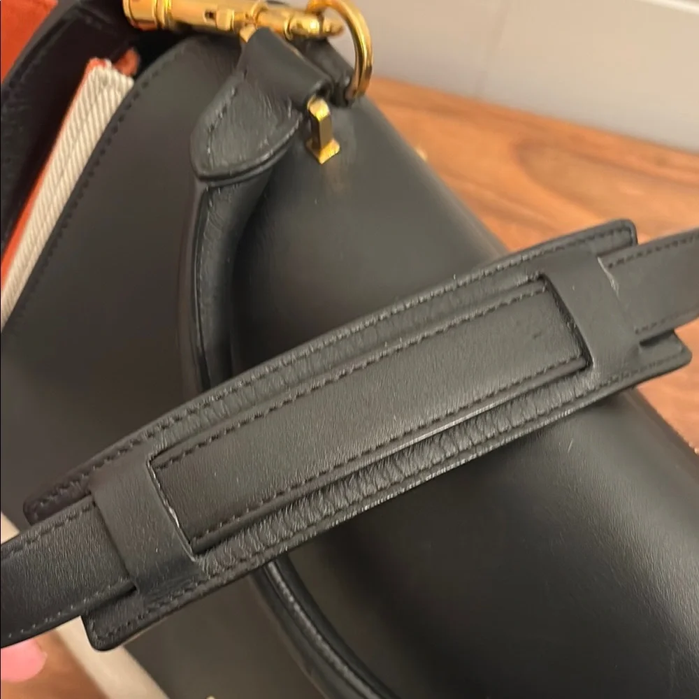 Celine authentic Trapeze Black, Cream and orange Women's Bag canvas and leather - Picture 12 of 13